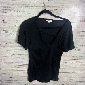 LNA Cotton Ripped Neck Tee Shirt black size medium made in the USA